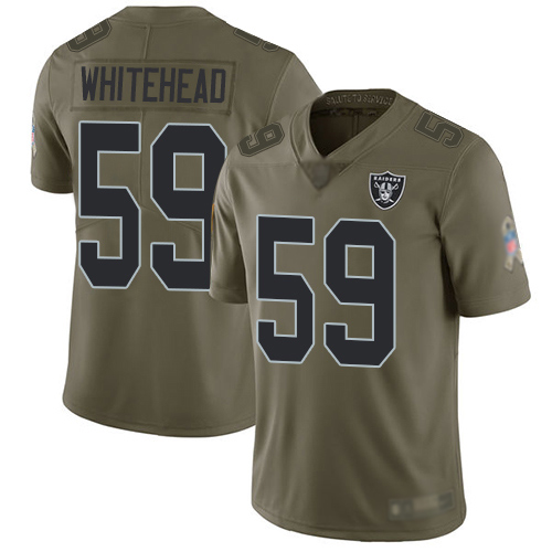 Men Oakland Raiders Limited Olive Tahir Whitehead Jersey NFL Football #59 2017 Salute to Service Jersey